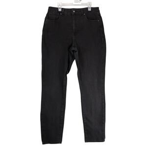 Faith Black Stretch Denim Jeans Women's 12 "Have Faith" 30x28" High Rise Casual